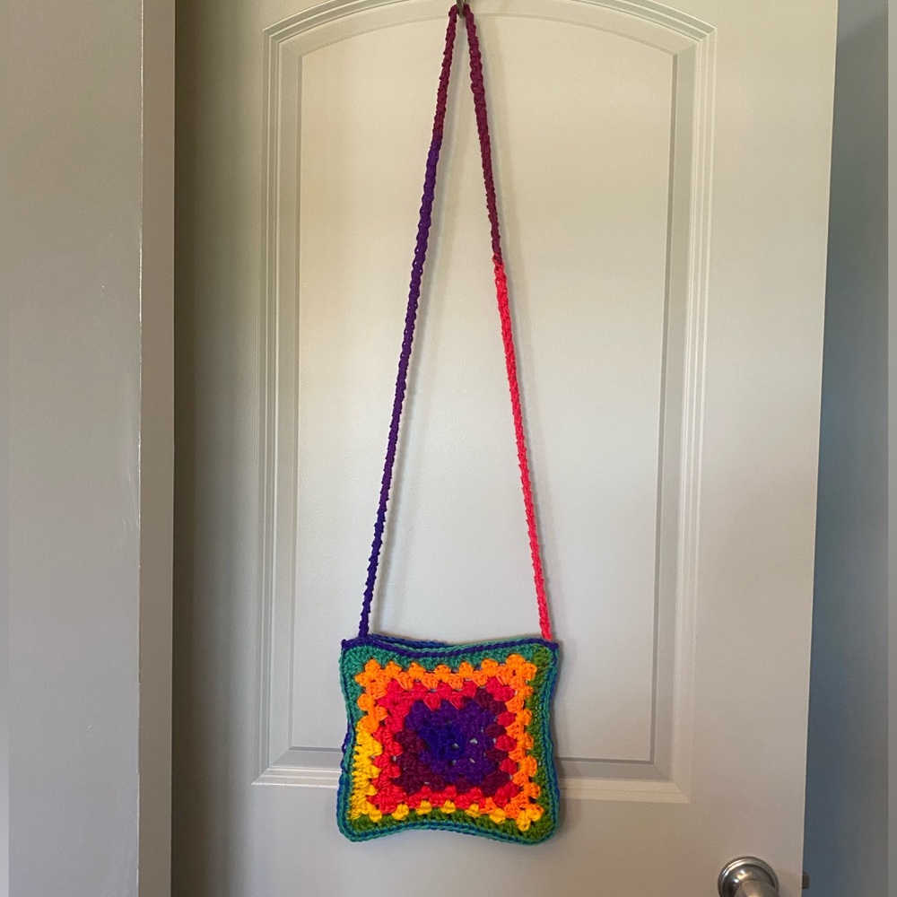 Crochet Crossbody Festival Bag Handmade New Tie Dye
